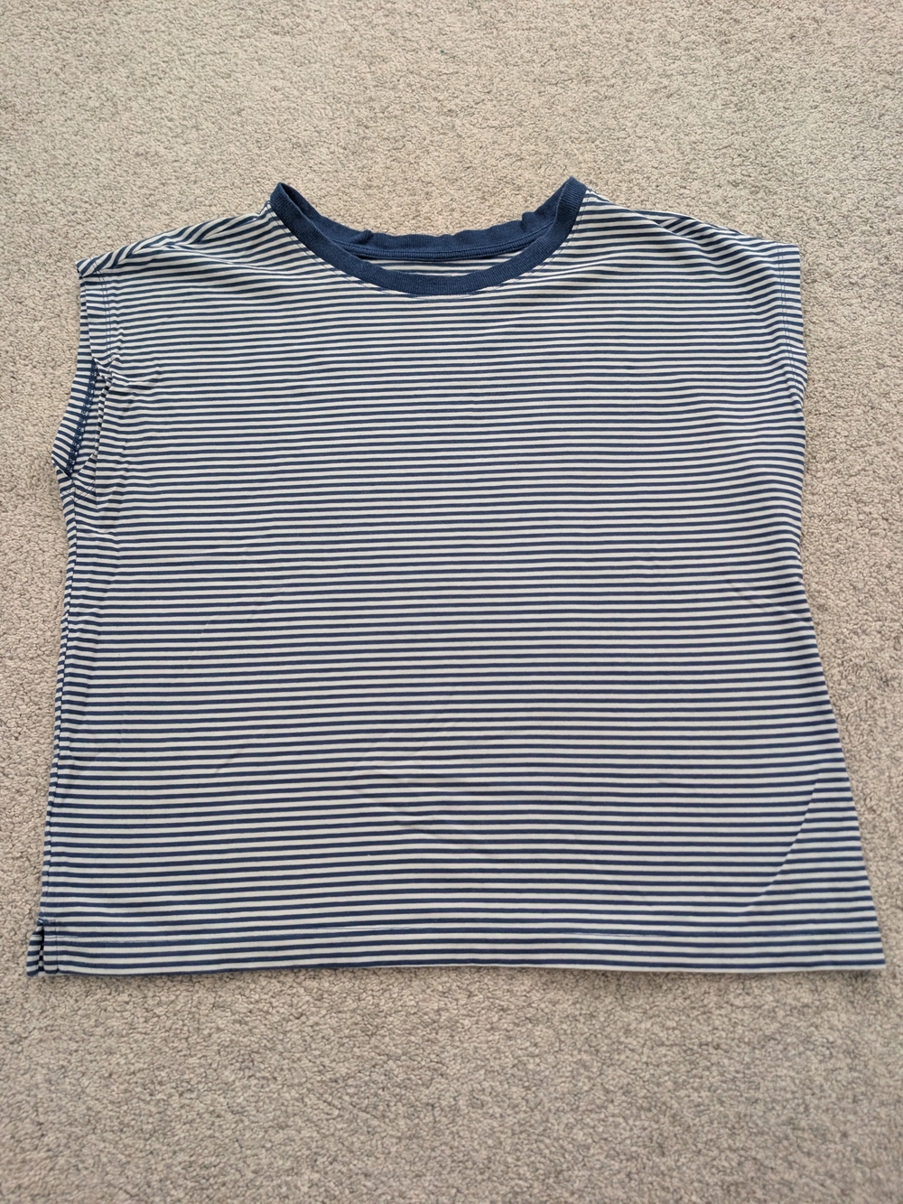 LOFT Blue and White Stripe Short Sleeve Tee